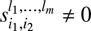 dollar sign si 1 comma i 2 l 1 comma ellipsis comma lm not equals 0 dollar sign
