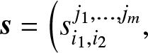 dollar sign s equals left parenthesis si 1 comma i 2 j 1 comma ellipsis comma jm comma dollar sign