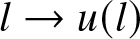 l right arrow u left parenthesis l right parenthesis