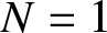 upper N equals 1
