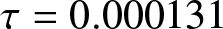 tau equals 0.000131