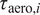 tau Subscript aero comma i