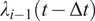 lamda Subscript i minus 1 Baseline left parenthesis t minus normal upper Delta t right parenthesis