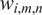 w Subscript i comma m comma n