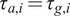 tau Subscript a comma i Baseline equals tau Subscript g comma i