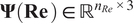 bold upper Psi left parenthesis re right parenthesis element of double struck upper R Superscript n Super Subscript re Superscript times 3