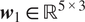 bold italic w 1 element of double struck upper R Superscript 5 times 3