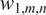 w Subscript 1 comma m comma n