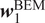 bold italic w 1 Superscript upper B upper E upper M