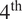 4 Superscript th