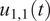 u Subscript 1 comma 1 Baseline left parenthesis t right parenthesis