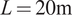 upper L equals 20 normal m