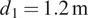 d 1 equals 1.2 normal m