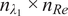 n Subscript lamda 1 Baseline times n Subscript re