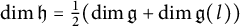 dimension German h equals one half left parenthesis dimension German g plus dimension German g left parenthesis l right parenthesis right parenthesis