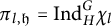 pi Subscript l comma German h Baseline equals Ind Subscript upper H Superscript upper G Baseline chi Subscript l