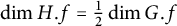 dimension upper H period f equals one half dimension upper G period f