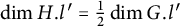 dimension upper H period l prime equals one half dimension upper G period l prime