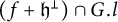 left parenthesis f plus German h Superscript up tack Baseline right parenthesis intersection upper G period l