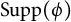 Supp left parenthesis phi right parenthesis