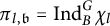 pi Subscript l comma German b Baseline equals Ind Subscript upper B Superscript upper G Baseline chi Subscript l