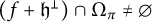 left parenthesis f plus German h Superscript up tack Baseline right parenthesis intersection normal upper Omega Subscript pi Baseline not equals normal empty set