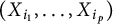 left parenthesis upper X Subscript i 1 Baseline comma ellipsis comma upper X Subscript i Sub Subscript p Subscript Baseline right parenthesis