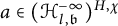 a element of left parenthesis script upper H Subscript l comma German b Superscript negative infinity Baseline right parenthesis Superscript upper H comma chi
