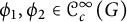 phi 1 comma phi 2 element of script upper C Subscript c Superscript infinity Baseline left parenthesis upper G right parenthesis