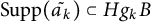 Supp left parenthesis a Subscript k Baseline overtilde right parenthesis subset of upper H g Subscript k Baseline upper B