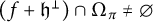 left parenthesis f plus German h Superscript up tack Baseline right parenthesis intersection normal upper Omega Subscript pi Baseline not equals normal empty set