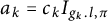a Subscript k Baseline equals c Subscript k Baseline upper I Subscript g Sub Subscript k Subscript period l comma pi