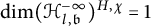 dimension left parenthesis script upper H Subscript l comma German b Superscript negative infinity Baseline right parenthesis Superscript upper H comma chi Baseline equals 1