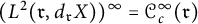 left parenthesis upper L squared left parenthesis German r comma d Subscript German r Baseline upper X right parenthesis right parenthesis Superscript infinity Baseline equals script upper C Subscript c Superscript infinity Baseline left parenthesis German r right parenthesis