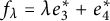 f Subscript lamda Baseline equals lamda e 3 Superscript asterisk Baseline plus e 4 Superscript asterisk