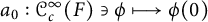 a 0 colon script upper C Subscript c Superscript infinity Baseline left parenthesis upper F right parenthesis contains as member phi long right arrow from bar phi left parenthesis 0 right parenthesis