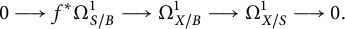 0 long right arrow f Superscript asterisk Baseline upper Omega Subscript upper S divided by upper B Superscript 1 Baseline long right arrow upper Omega Subscript upper X divided by upper B Superscript 1 Baseline long right arrow upper Omega Subscript upper X divided by upper S Superscript 1 Baseline long right arrow 0 period