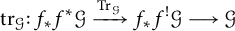 trace Subscript script upper G Baseline colon f Subscript asterisk Baseline f Superscript asterisk Baseline script upper G backslash xrightarrow trace Subscript script upper G Baseline f Subscript asterisk Baseline f Superscript factorial Baseline script upper G long right arrow script upper G
