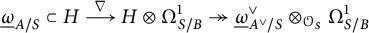 ModifyingBelow Omega UnderbarSubscript upper A divided by upper S Baseline subset of upper H backslash overset nabla long right arrow upper H circled times upper Omega Subscript upper S divided by upper B Superscript 1 Baseline two headed right arrow ModifyingBelow Omega UnderbarSubscript upper A Sub Superscript or Subscript divided by upper S Superscript or Baseline circled times Subscript script upper O Sub Subscript upper S Baseline upper Omega Subscript upper S divided by upper B Superscript 1