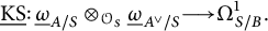 ModifyingBelow upper K upper S Underbarcolon ModifyingBelow Omega UnderbarSubscript upper A divided by upper S Baseline circled times Subscript script upper O Sub Subscript upper S Subscript Baseline ModifyingBelow Omega UnderbarSubscript upper A Sub Superscript or Subscript divided by upper S Baseline long right arrow upper Omega Subscript upper S divided by upper B Superscript 1 Baseline period