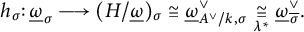 h Subscript sigma Baseline colon ModifyingBelow Omega UnderbarSubscript sigma Baseline long right arrow left parenthesis upper H divided by ModifyingBelow Omega Underbarright parenthesis Subscript sigma Baseline approximately equals ModifyingBelow Omega UnderbarSubscript upper A Sub Superscript or Subscript divided by k comma sigma Superscript or Baseline backslash underset lamda Superscript asterisk Baseline approximately equals ModifyingBelow Omega UnderbarSubscript sigma overbar Superscript or Baseline period