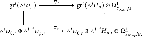 g r to the i power open parenthesis wedge to the j power omega sub 0 close parenthesis nabla sub r approaches g r to the i power open parenthesis wedge to the j power H sub sigma close parenthesis tensor Omega to the 1 power S sub K comma w sub r...