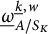 ModifyingBelow Omega UnderbarSubscript upper A divided by upper S Sub Subscript upper K Superscript ModifyingBelow k Underbarcomma w