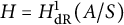 upper H equals upper H Subscript d upper R Superscript 1 Baseline left parenthesis upper A divided by upper S right parenthesis