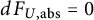 d upper F Subscript upper U comma a b s Baseline equals 0