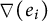 nabla left parenthesis e Subscript i Baseline right parenthesis