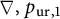 nabla comma p Subscript u r comma 1 Baseline
