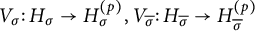 upper V Subscript sigma Baseline colon upper H Subscript sigma Baseline right arrow upper H Subscript sigma Superscript left parenthesis p right parenthesis Baseline comma upper V Subscript sigma overbar Baseline colon upper H Subscript sigma overbar Baseline right arrow upper H Subscript sigma overbar Superscript left parenthesis p right parenthesis