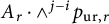 upper A Subscript r Baseline dot and Superscript j minus i Baseline p Subscript u r comma r