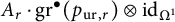 upper A Subscript r Baseline dot g r Superscript bullet Baseline left parenthesis p Subscript u r comma r Baseline right parenthesis circled times i d Subscript upper Omega Sub Superscript 1